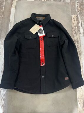 Jachs New York Wool Blend Sherpa Lined Shirt Jacket Black Size Medium NWT